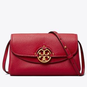 Tory Burch Miller crossbody wallet Loganberry NEW
